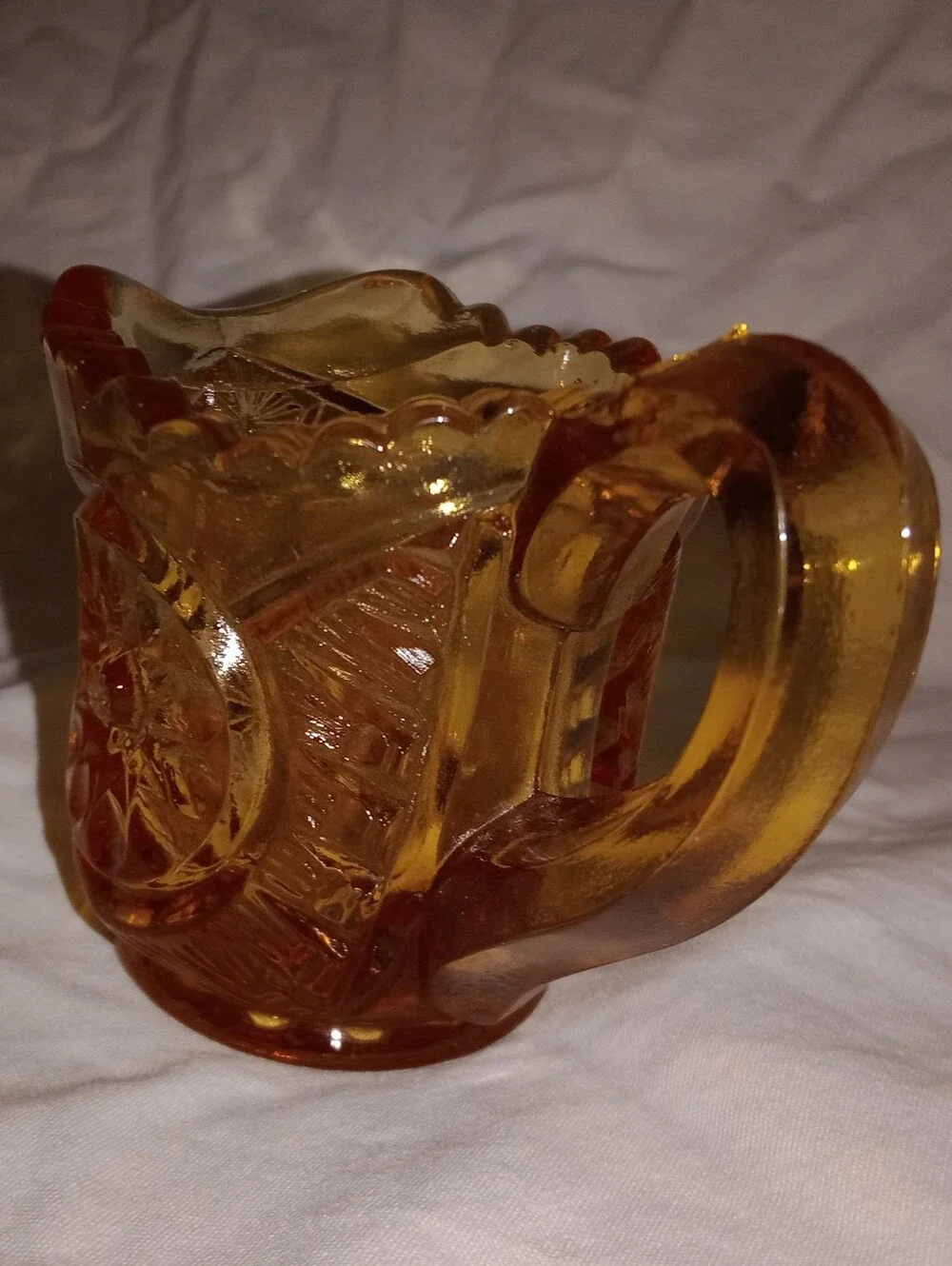 Vintage Glass Starburst Mini Pitcher And Viking Mini Shotglass Toothpick Holder